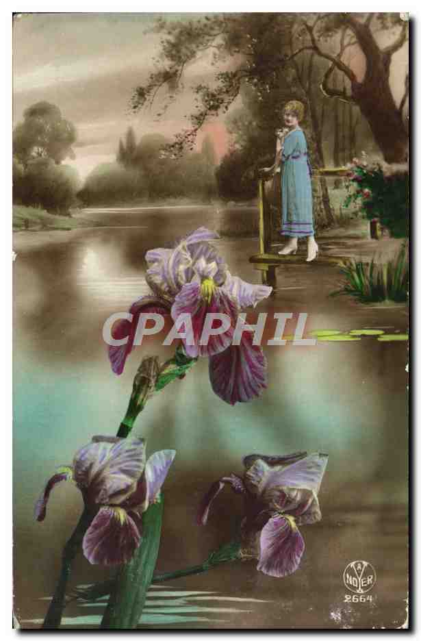 CPA Fantaisie Femme Fleurs 
