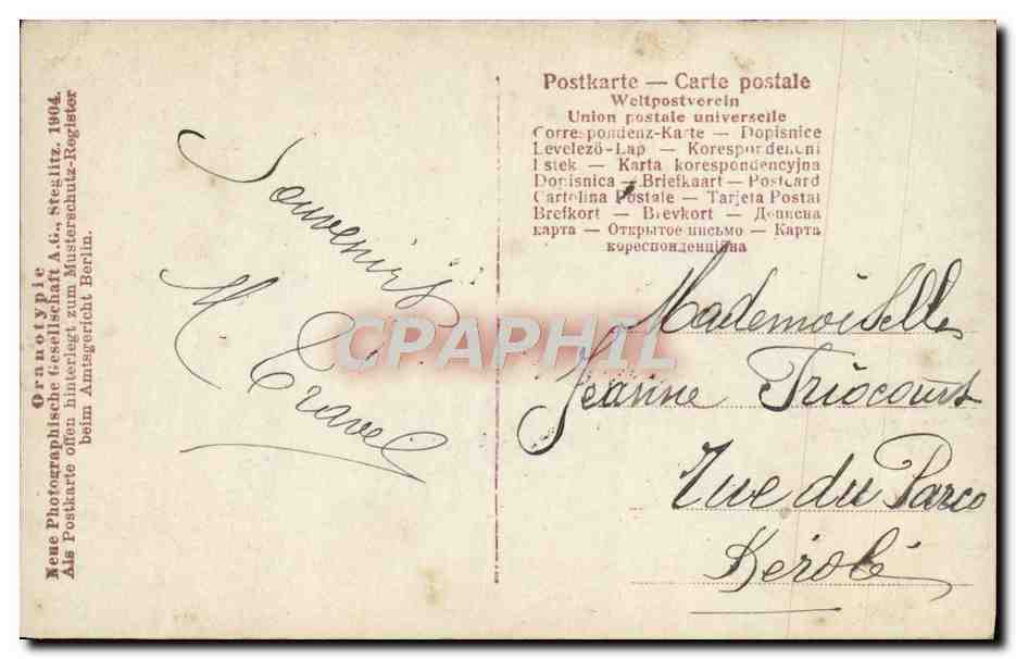 CPA Fantaisie Femme — Verso