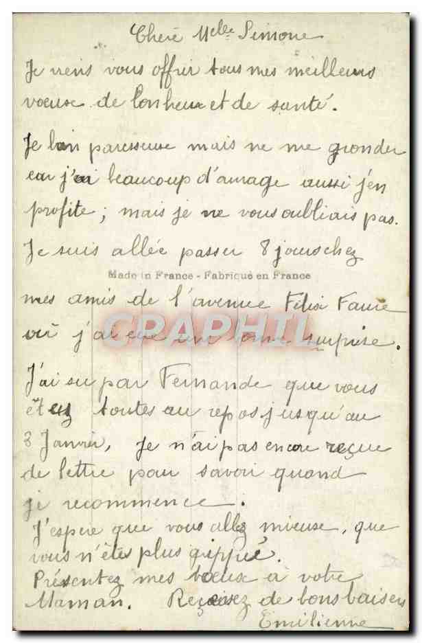 CPA Fantaisie Femme  — Verso
