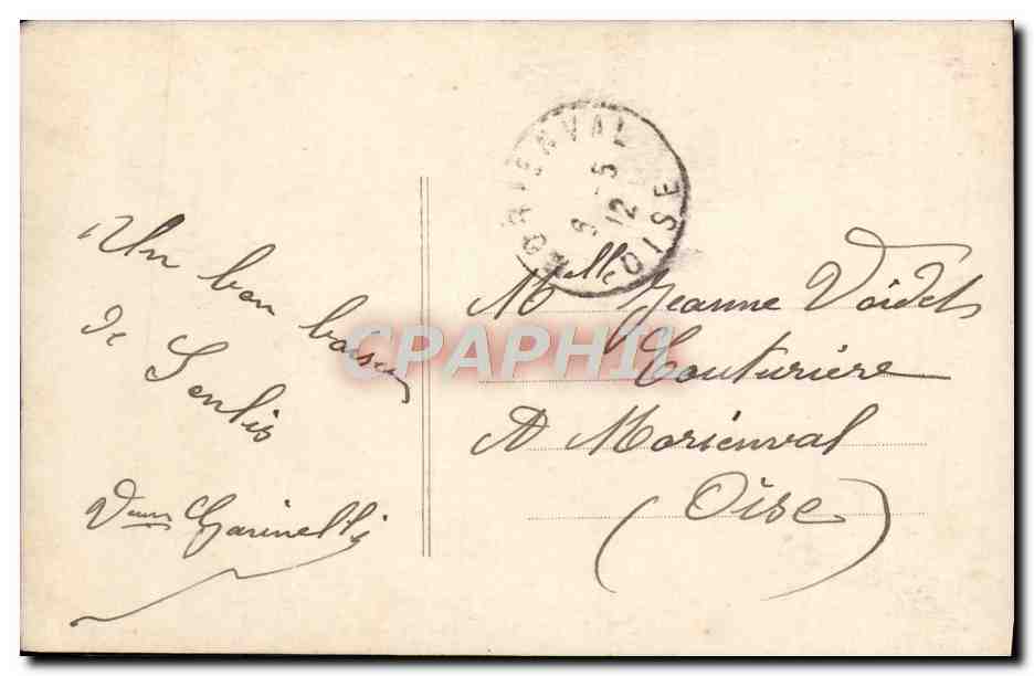 CPA Fantaisie Femme Fleurs Santon — Rückseite