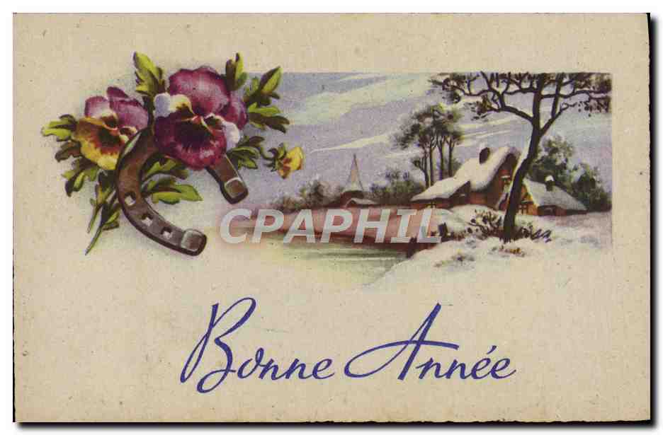 CPA Fantaisie Bonne Annee Fer a cheval