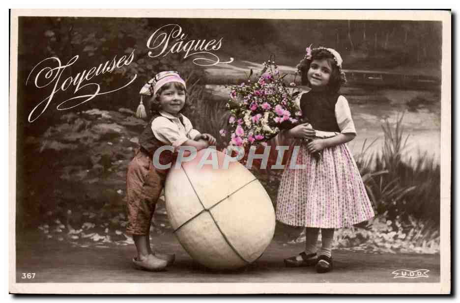 CPA Fantaisie Enfants Oeuf Paques