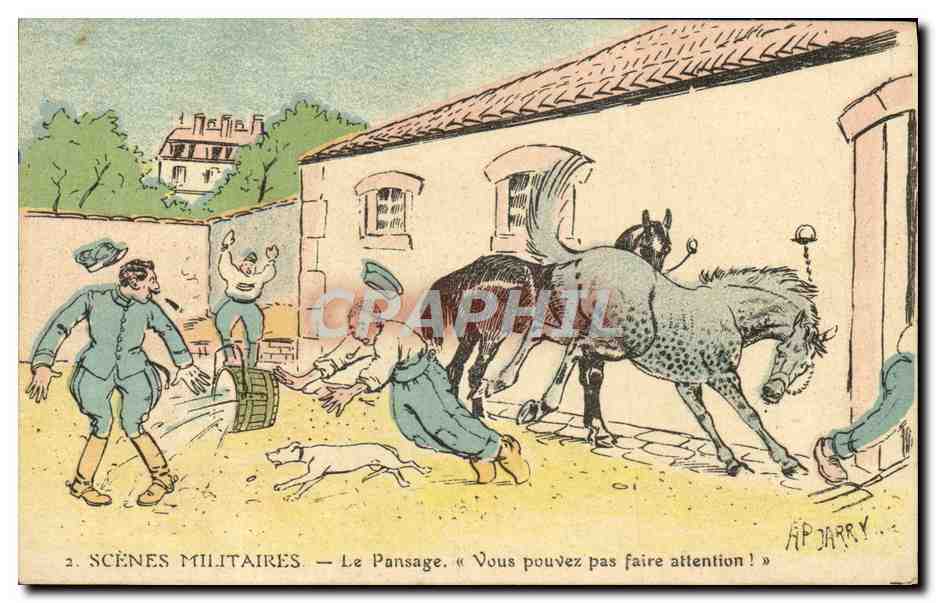Scènes Militaires — Le Pansage — AP JARRY