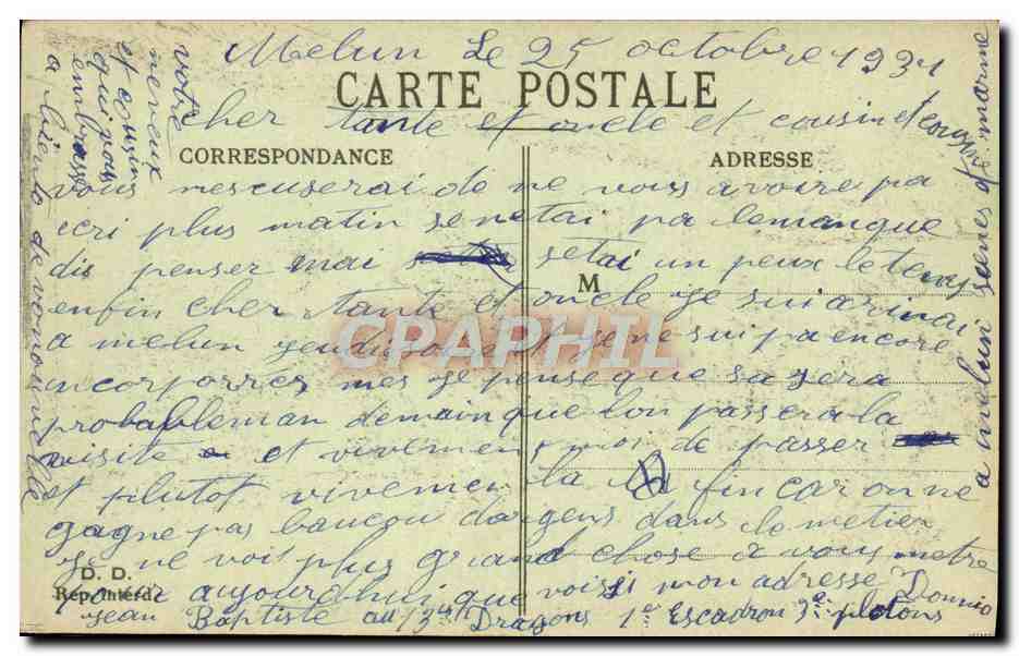 Scènes Militaires — Le Pansage — AP JARRY — Verso