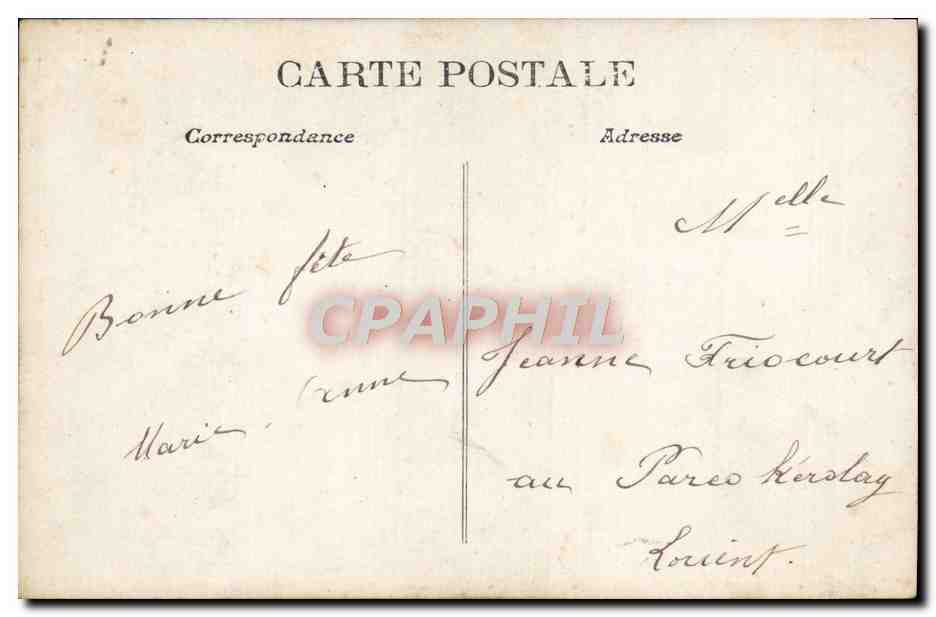 Femme en robe à motifs — entourée de fleurs — éditeur A. J. S. n° 518 — Verso