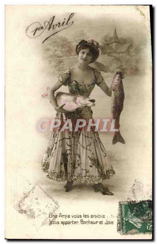 CPA Fantaisie Femme Poisson