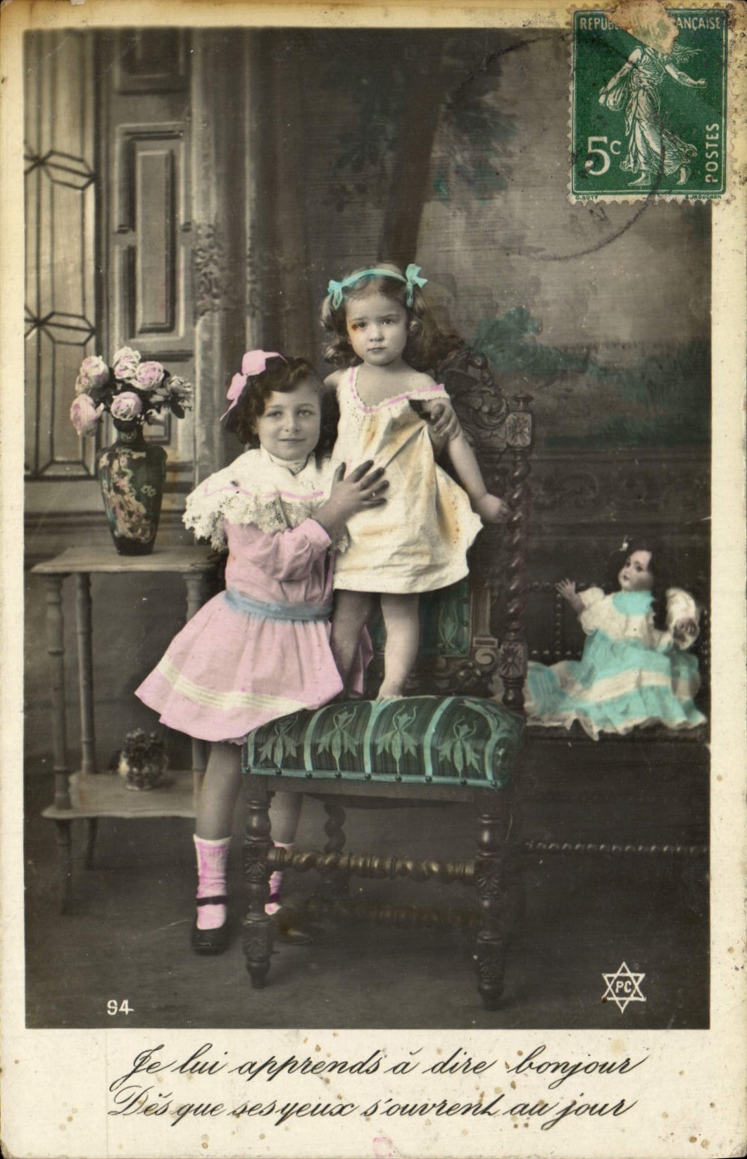 Deux jeunes filles — scène d'apprentissage — éditeur inconnu, n° 94