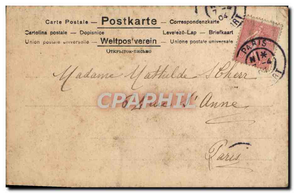 CPA Fantaisie Femme Enfant Ange — Rückseite