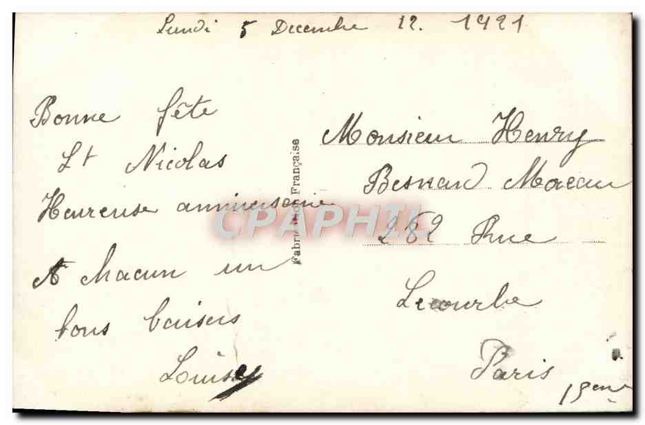 CPA Fantaisie Fleurs Rose — Back