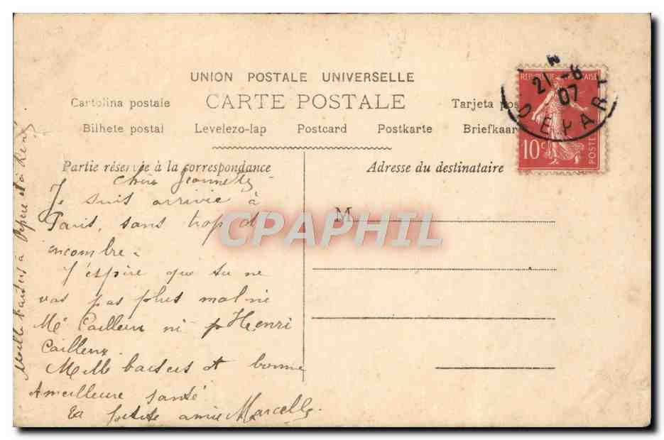 CPA Fantaisie Femme — Verso