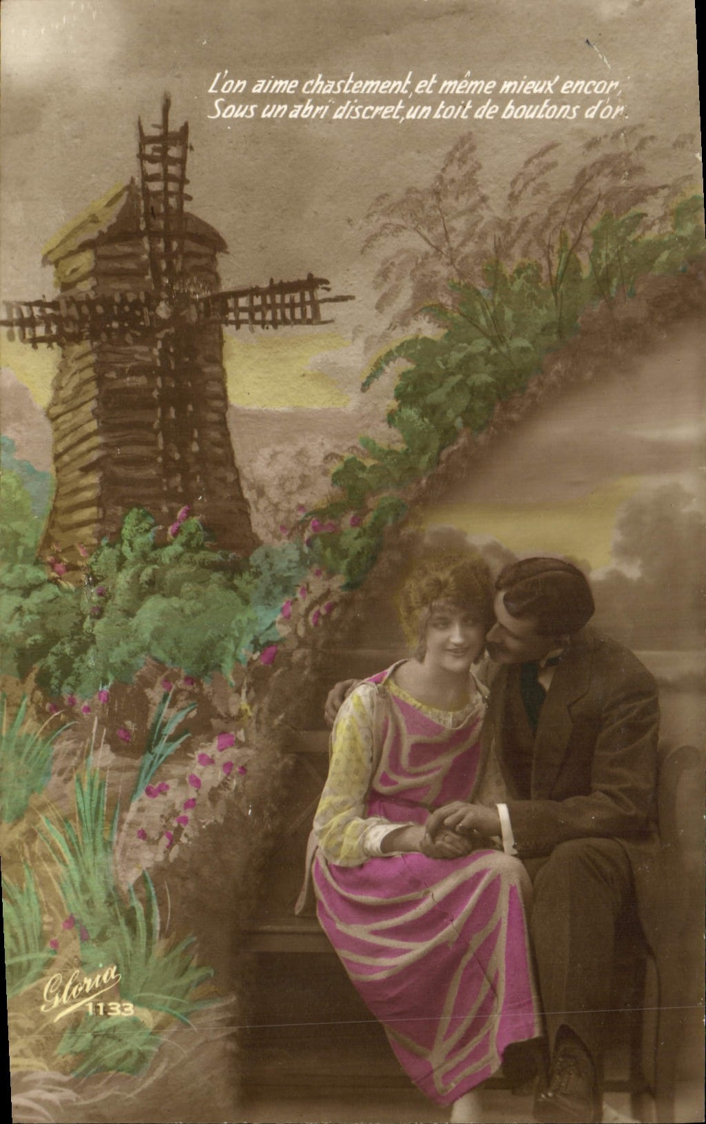 CPA Fantaisie Femme Moulin a vent