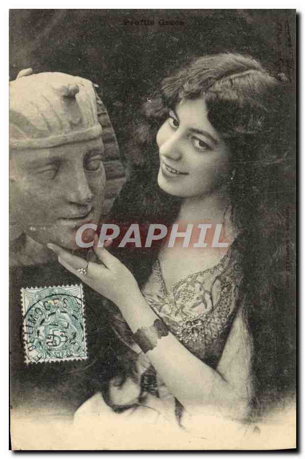 CPA Fantaisie Femme Sphynx Egypte Egypt