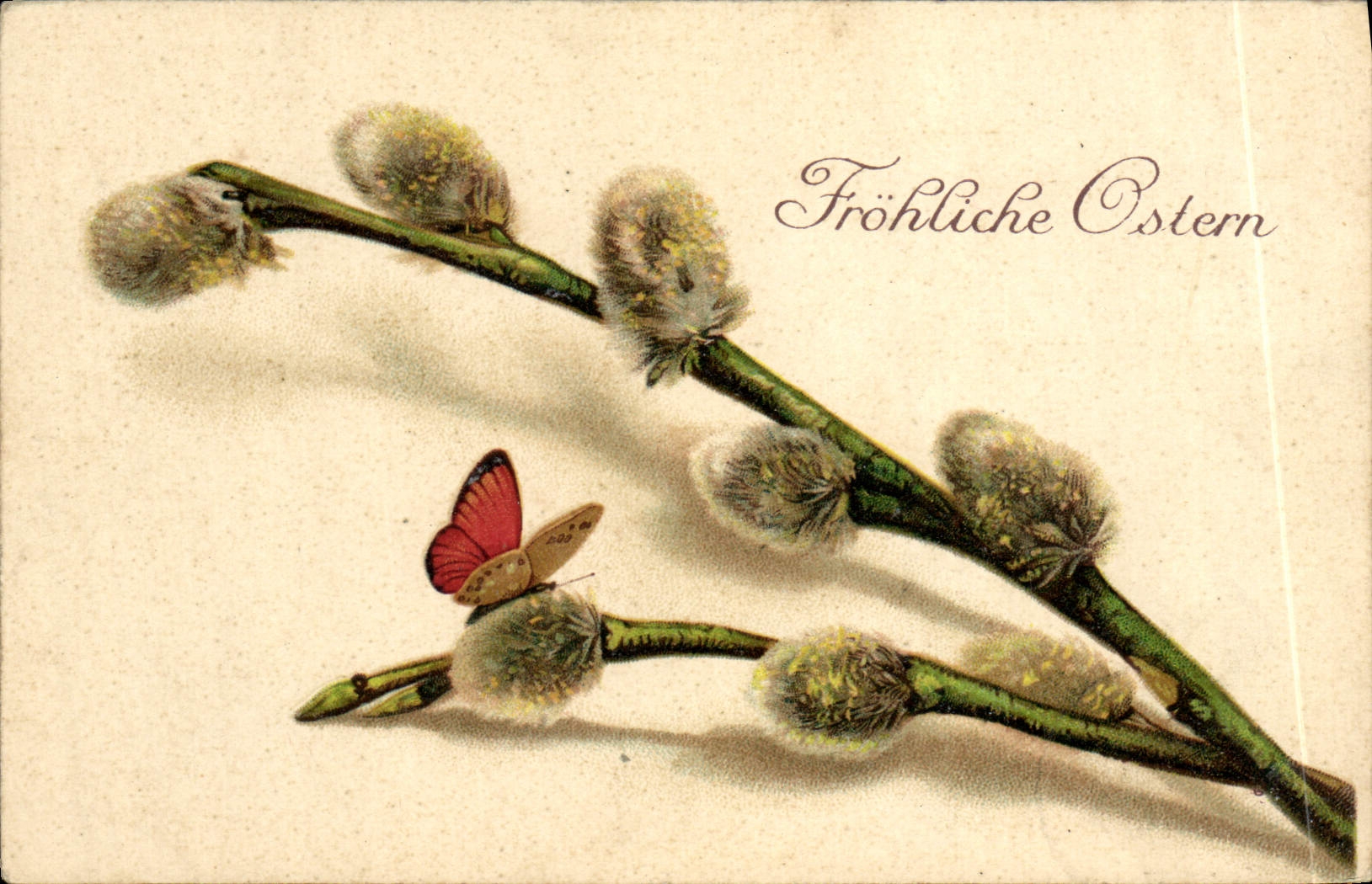 CPA Fantaisie Papillon Paques