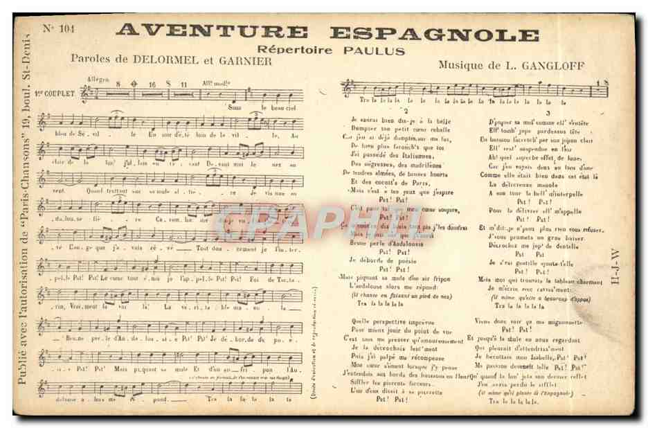 Aventure Espagnole — Répertoire Paulus — N° 104