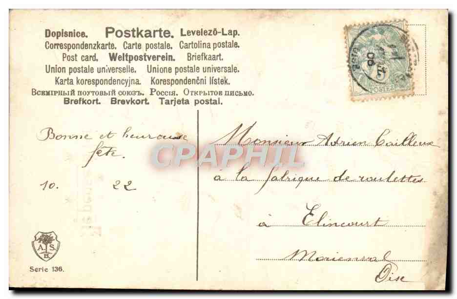 CPA Fantaisie Fleurs  — Back