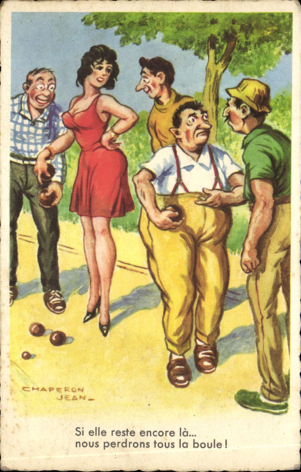 CPA Fantaisie Humour Petanque Boules Jean Chaperon
