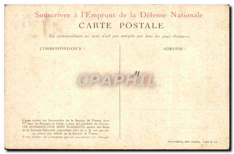 CPA Fantaisie Pour la France versez votre Or Coq solda tMilitaria  — Rückseite