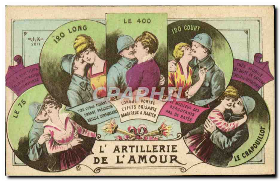 Die Artillerie der Liebe — humorvoll beworbene Artillerie — Verleger A. H. KATZE RUEIL