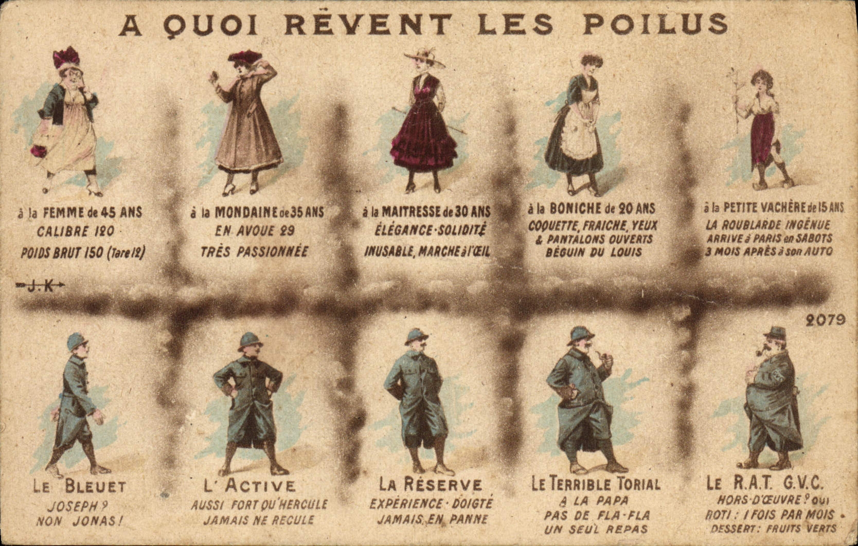 CPA A Quoi Revent Les Poilus Militaria Femmes