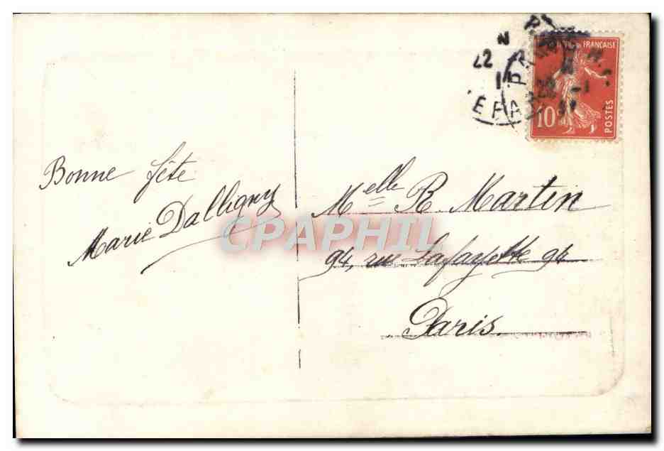CPA Heureuse Fete Fleurs — Rückseite