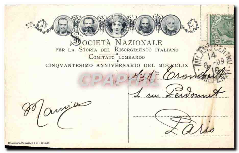 San Martino — Solferino — 1849 — Società Nazionale per la Storia del Risorgimento — Verso
