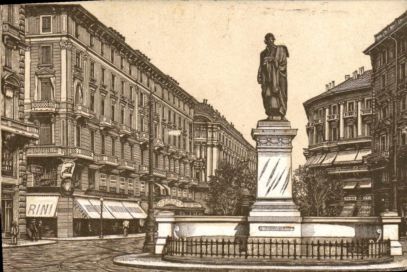 CPA Milano Via Dante Monumento A Parini