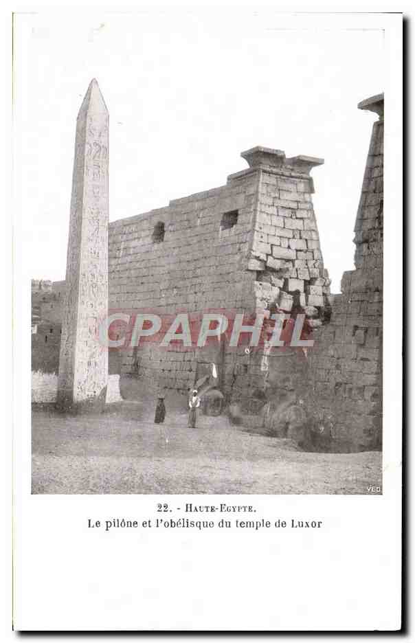 CPA Haute Egypte Le Pilone Et l'obelisque Du Temple De Luxor