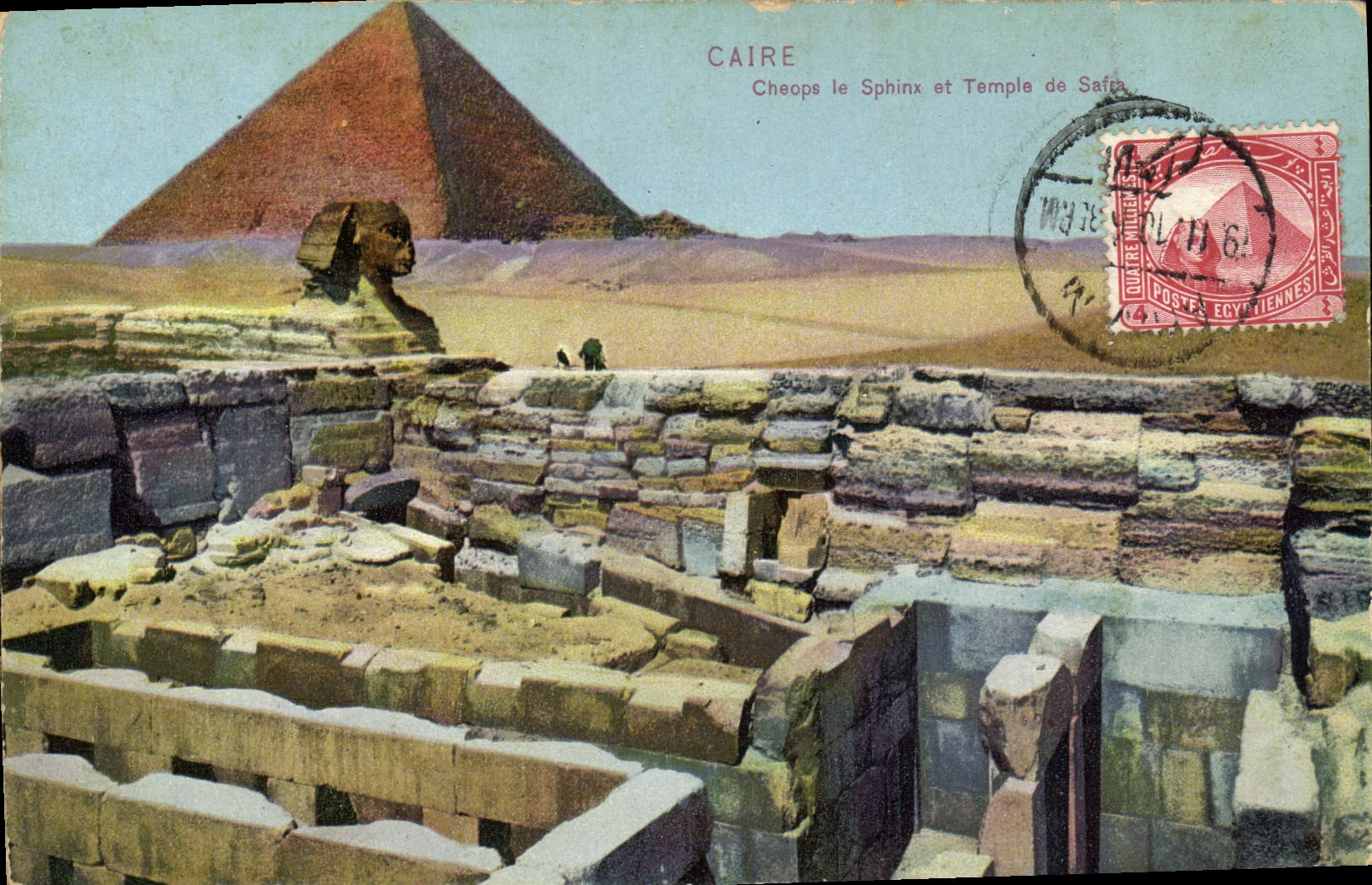 CPA Caire Cheops Le Sphinx Et Temple De Safra
