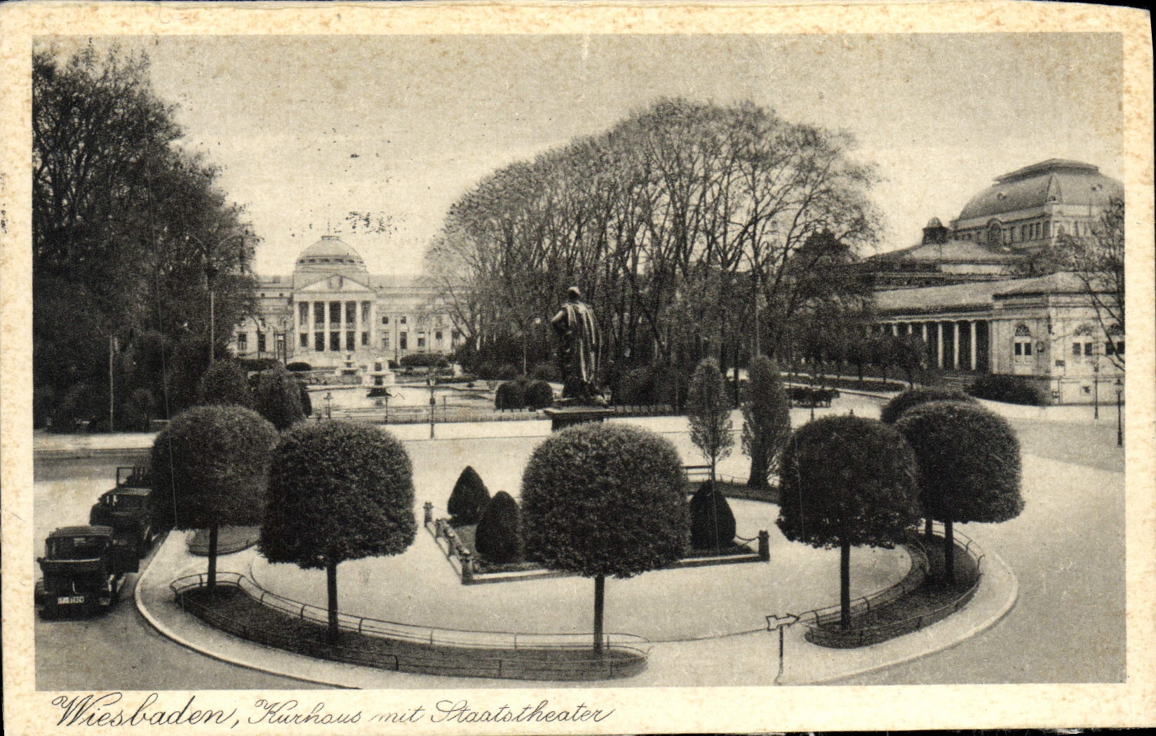 CPA Wiesbaden Kurhaus mit Staatstheater 