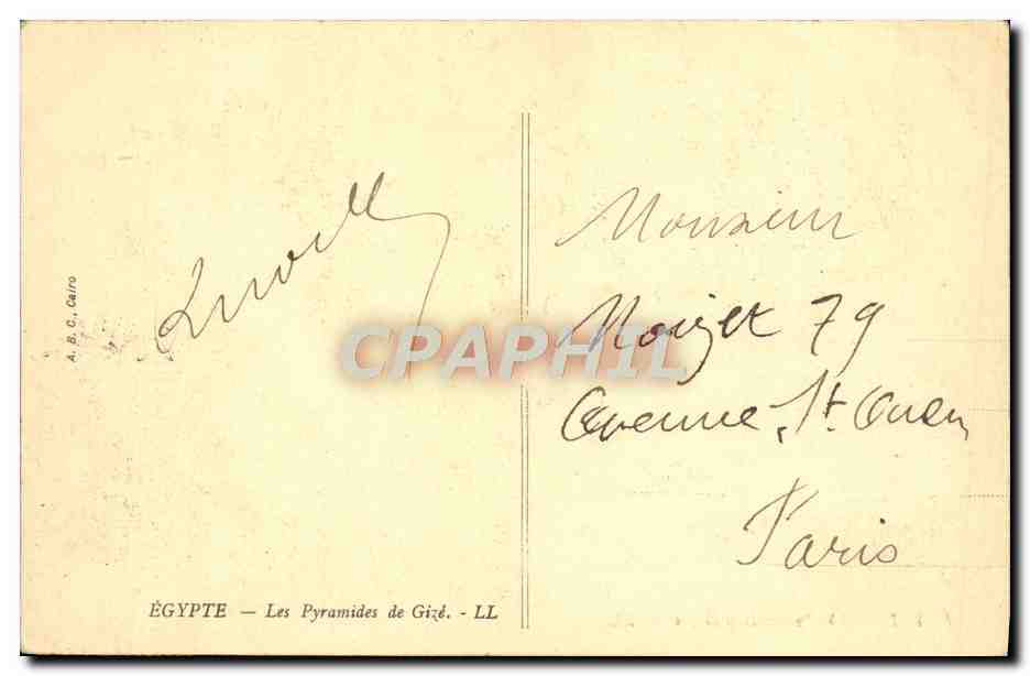 CPA Egypt The Pyramids of Gizeh — Verso