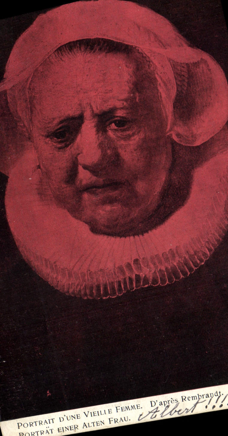 CPA Portrait d'une vieille femme par Rembrandt 