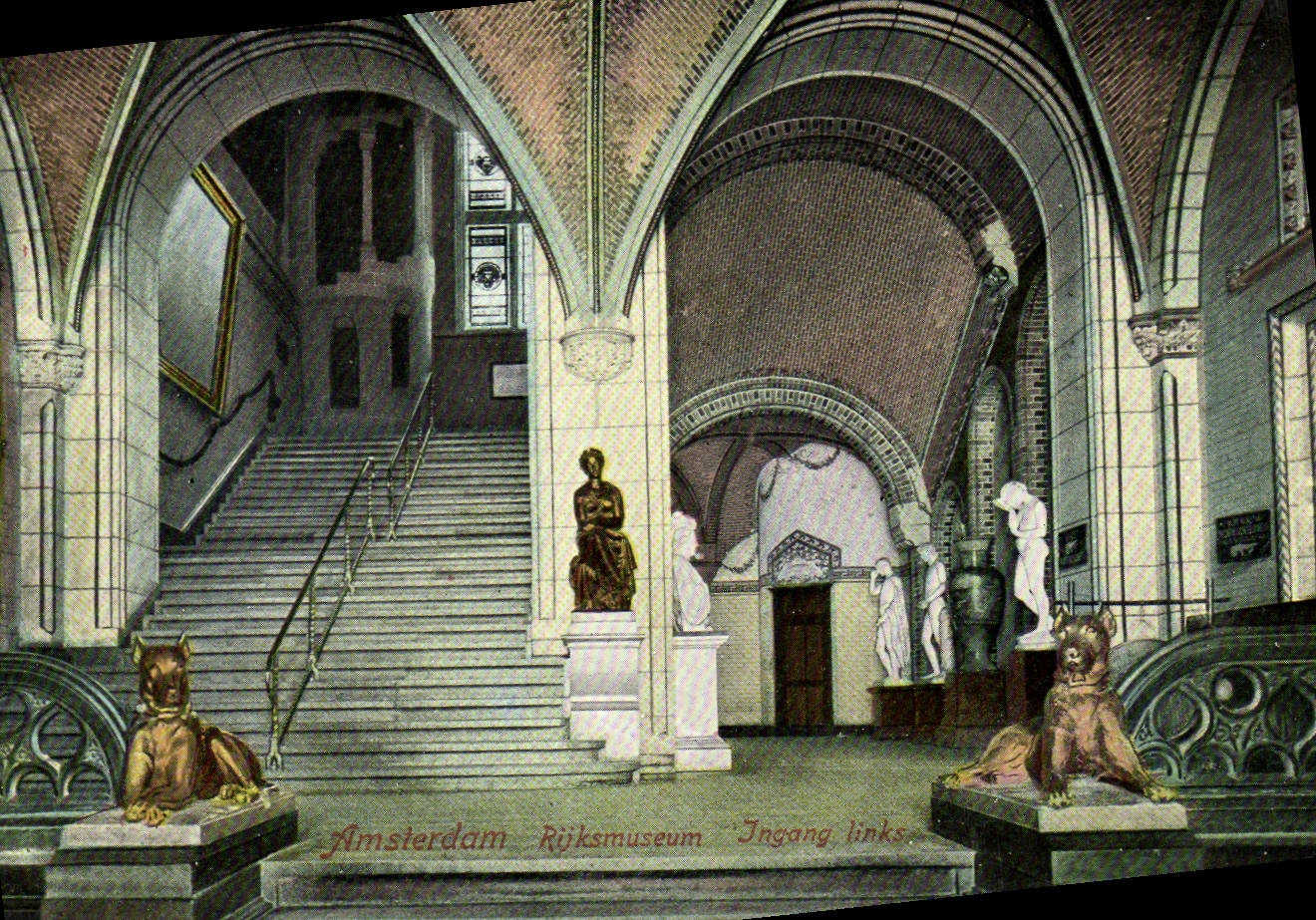 Amsterdam Rijksmuseum — Ingang links — Algemeene Postvereeniging