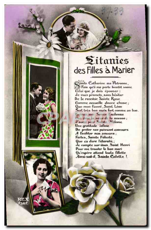 CPA Litanies Des Filles a Marier Femme