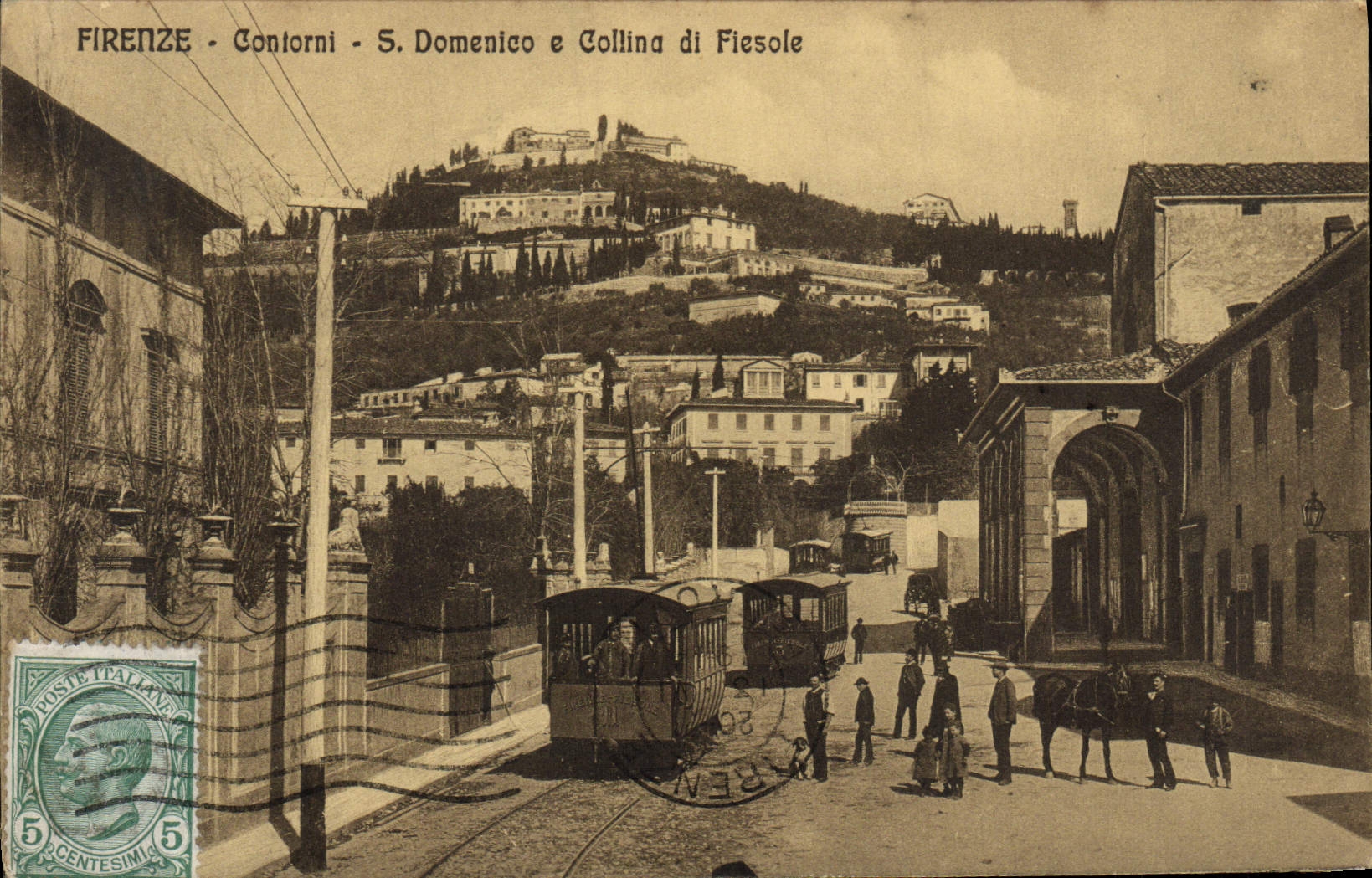 CPA Firenze Contorni Domenico e Collina di Fiesole Tramway