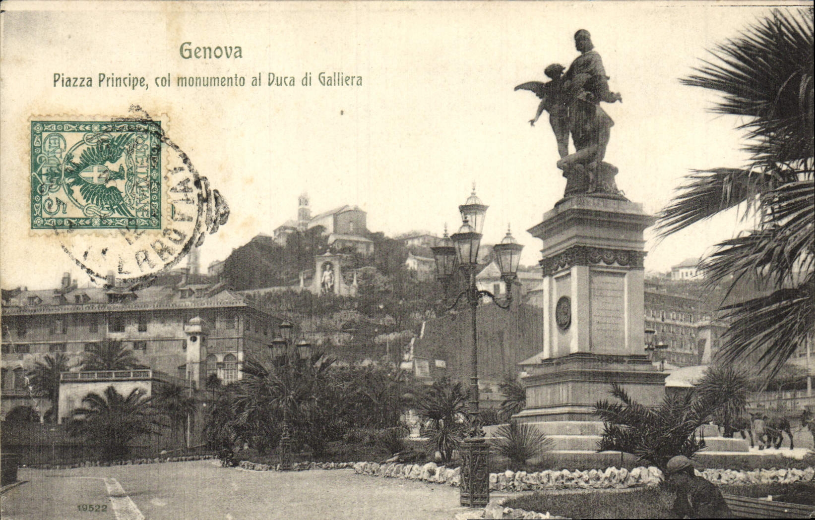 CPA Genova Piazza Principe Col Monumento al Duca Di Galliea