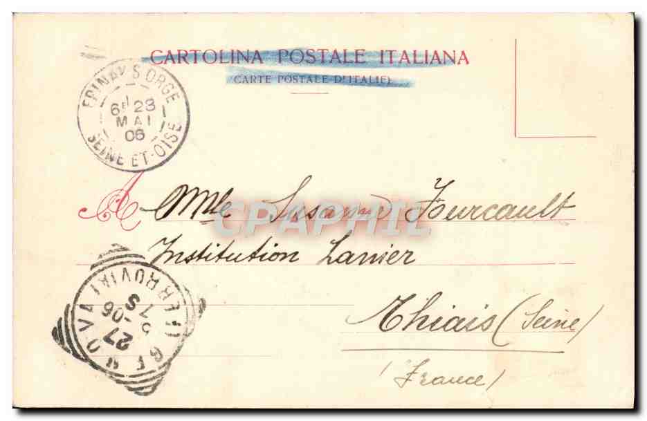 CPA Genova Passerella di via Milano Trains  — Rückseite
