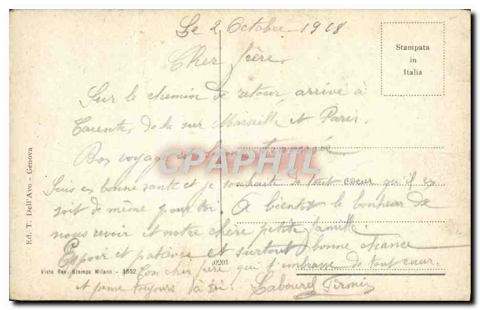 CPA Genova Saluti  — Verso