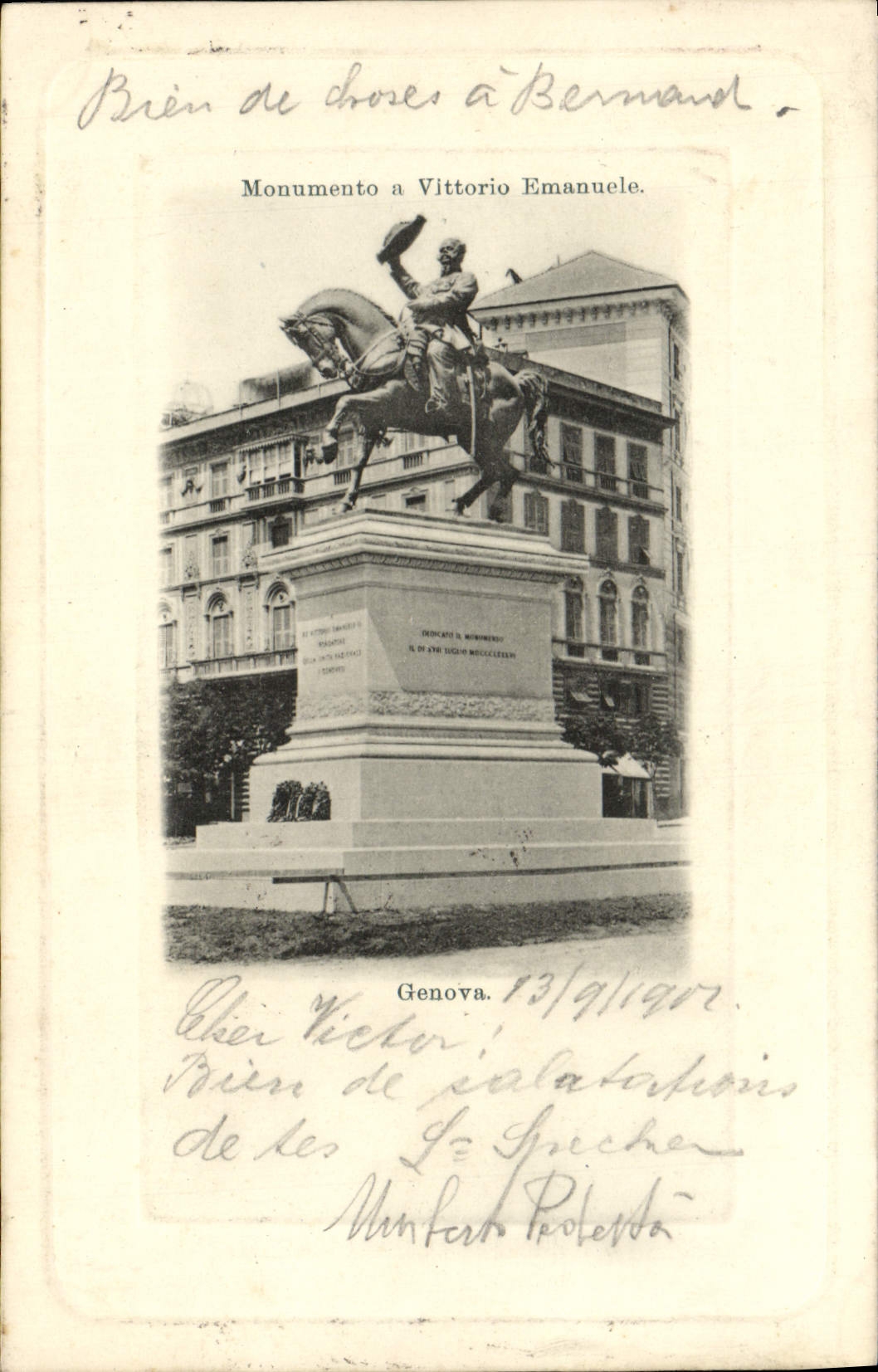 CPA Genova Monumento a Vittorio Emanuele 