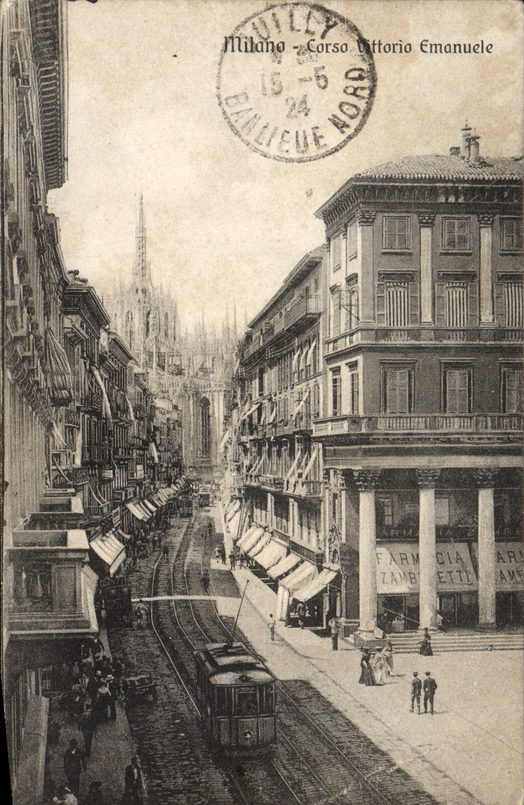 CPA Milano Corso Vittorio Emanuele Tramway
