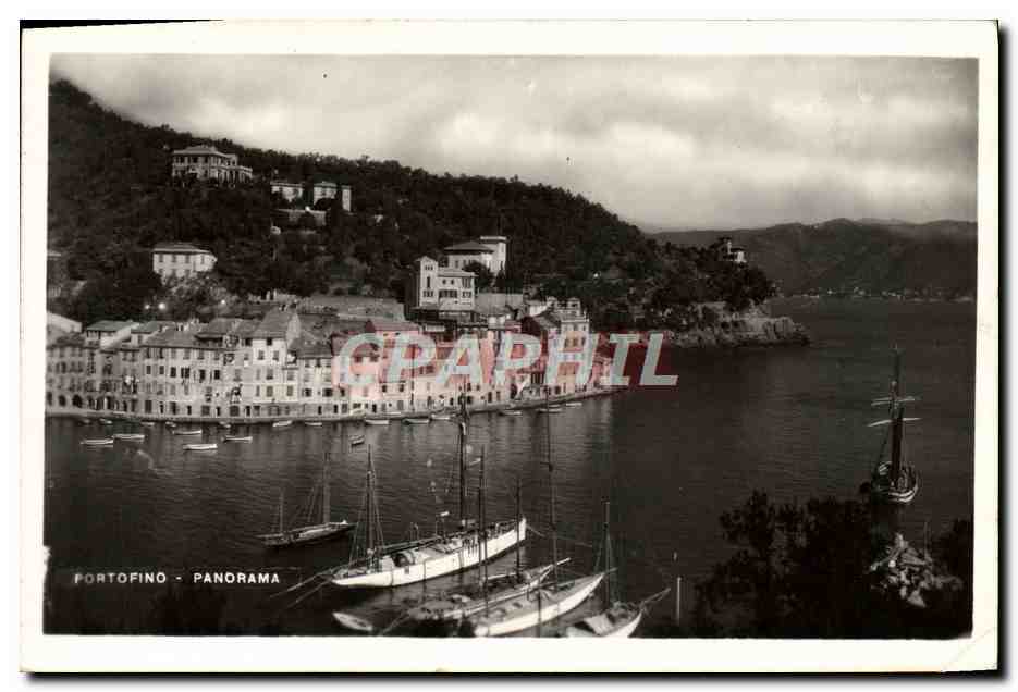 CPA Panorama Portofino Bateaux