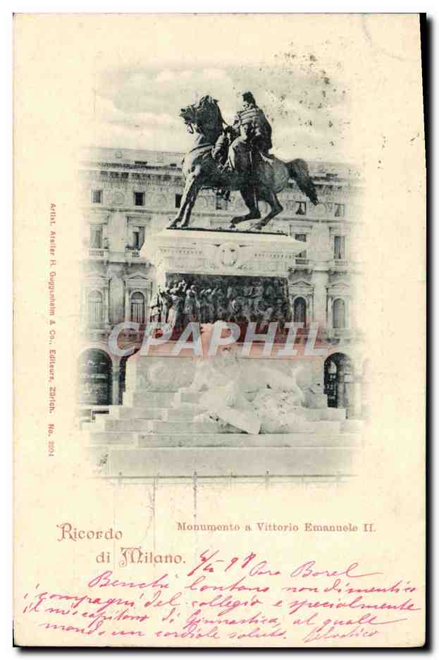 CPA Milano Monumento a Vitttorio Emanuele II