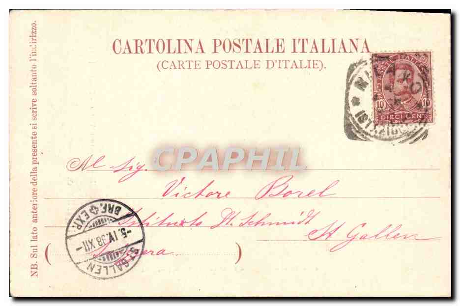 CPA Milano Monumento a Vitttorio Emanuele II — Rückseite