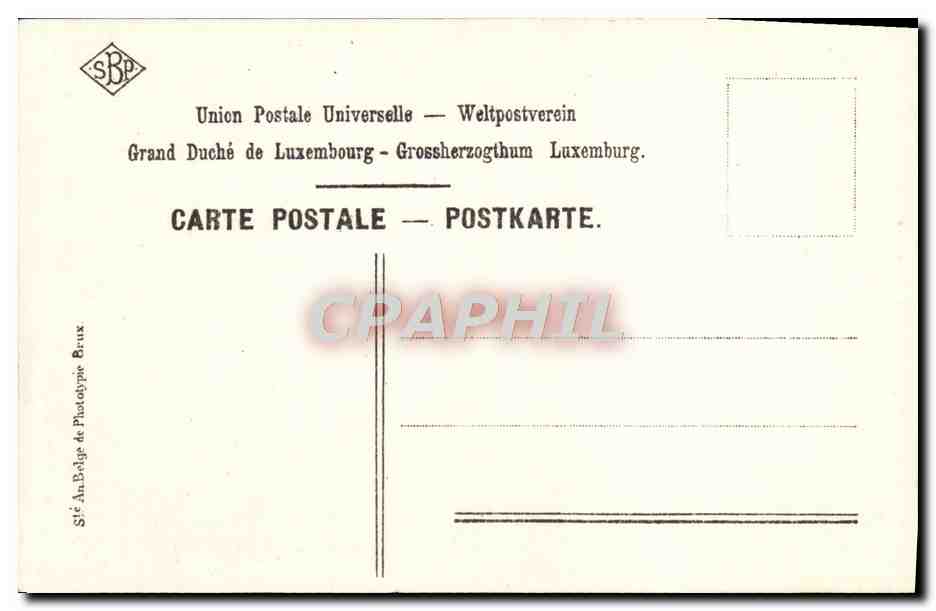 CPA Luxembourg Palais du Grand Duc — Verso