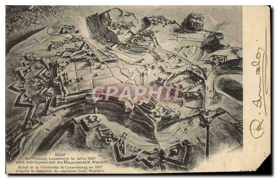 CPA Relief der Festung Luxemburg im jahre 1867