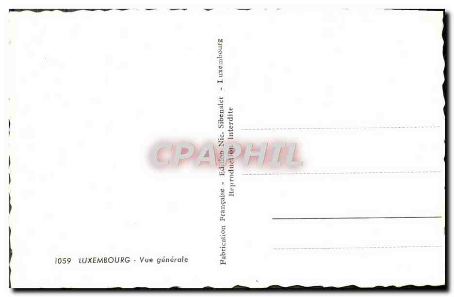 CPA Luxembourg Vue Generale — Verso