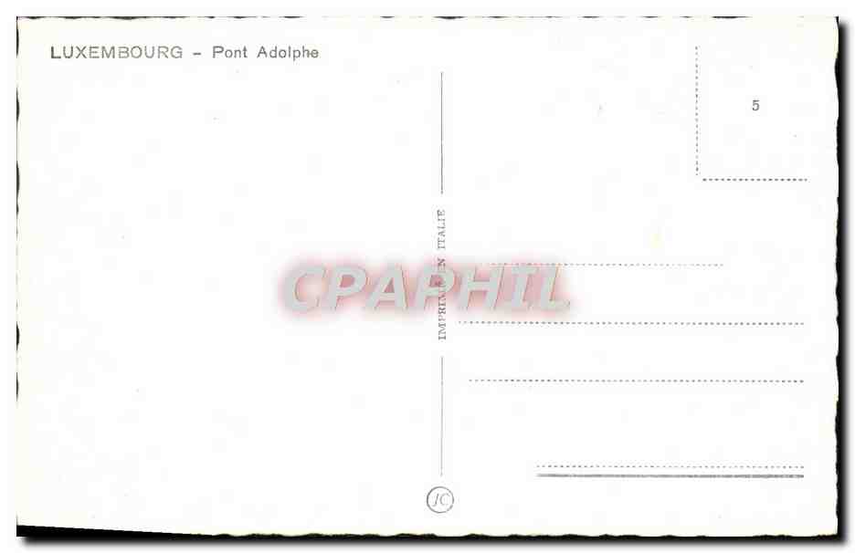 CPA Luxembourg Pont Adolphe — Verso