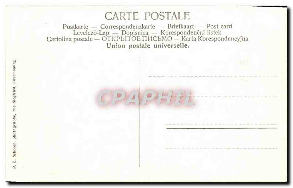 CPA Luxembourg L'Entree de la Ville — Verso