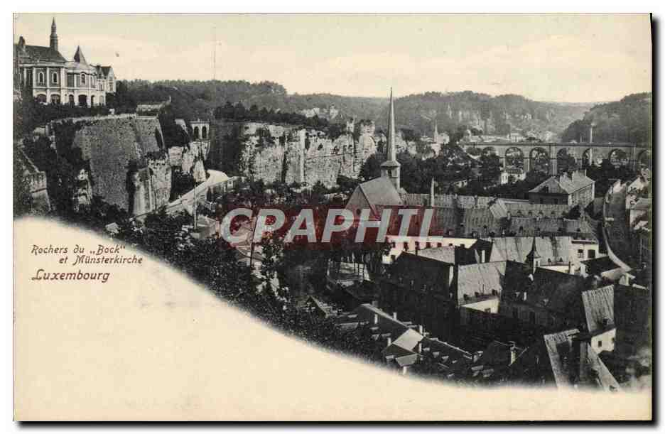 CPA Luxembourg Rochers du Bock et Munsterkirche 