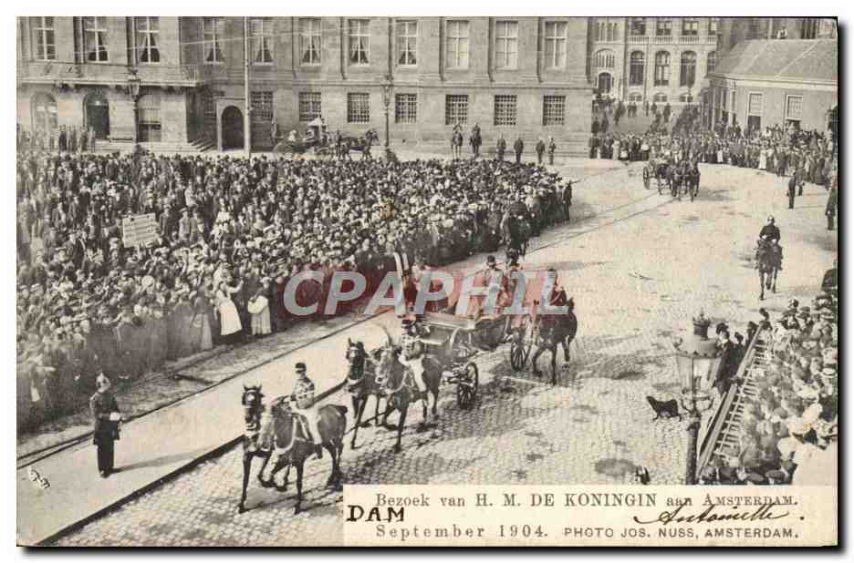 CPA Bezoek Van Koningin Amsterdam Septembre 1904 