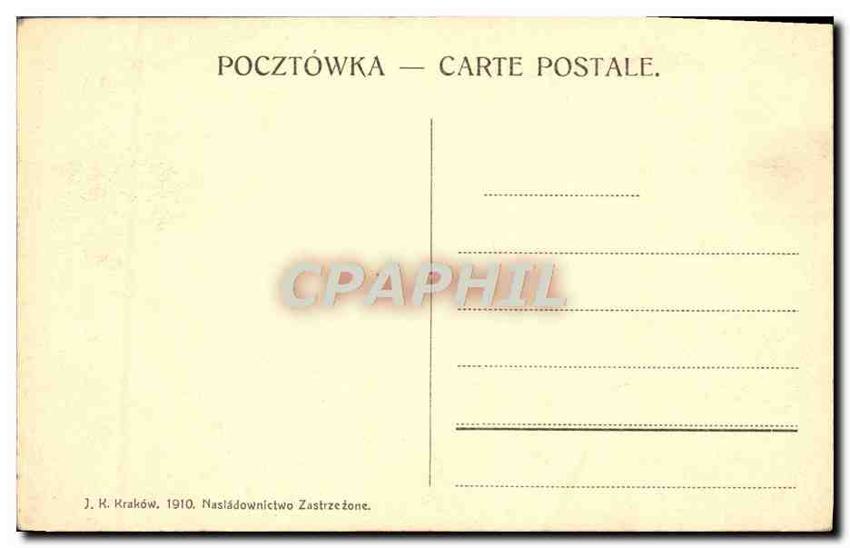 CPA Krakow Widok Ogolny Pologne Poland Polska — Verso